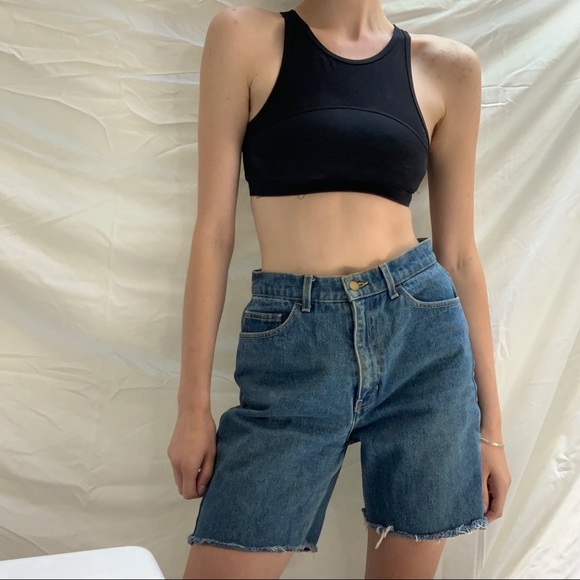 American Apparel Long Denim Cut Off Shorts